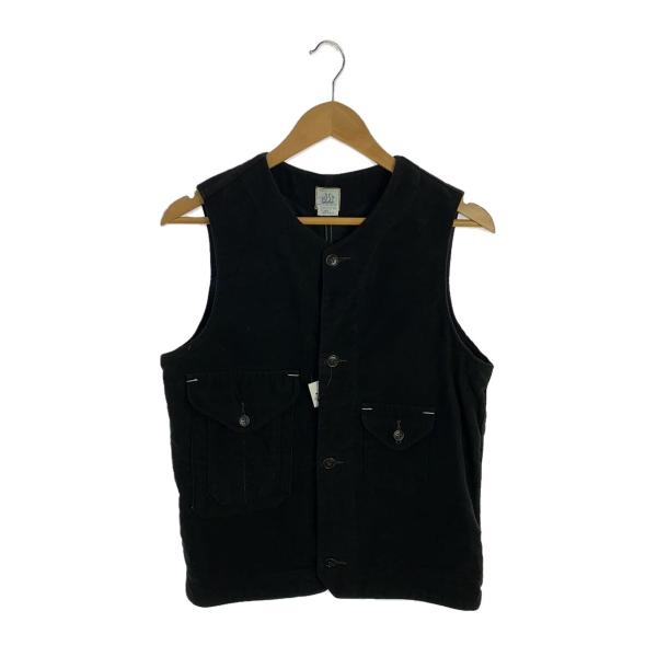 POST OVERALLS◆USA製/モールスキンベスト/S/コットン/BLK