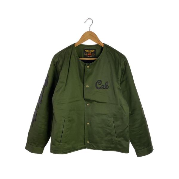 CALEE◆NO COLLAR WORK JACKET/ジャケット/L/コットン/KHK