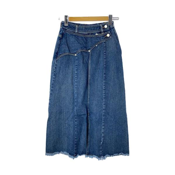 AMERI◆ロングスカート/S/デニム/IDG/無地/02010951020