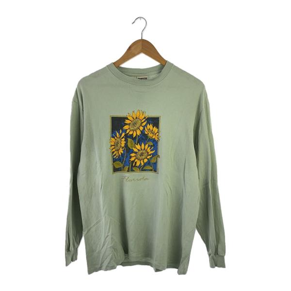 ONEITA◆90s/Florida/ヒマワリ/長袖Tシャツ/--/コットン/GRN/プリント
