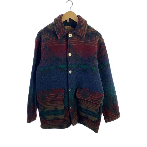 Woolrich◆90S/ネイティブ柄ジャケット/S/ウール/RED/15018