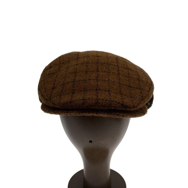 EDDIE BAUER◆80s頃/USA製/耳当て一体型/ハンチング/L/ウール/ORN/チェック/...