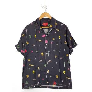 Supreme◆Deep Space Rayon S/S Shirt/L/レーヨン/BLK/総柄//