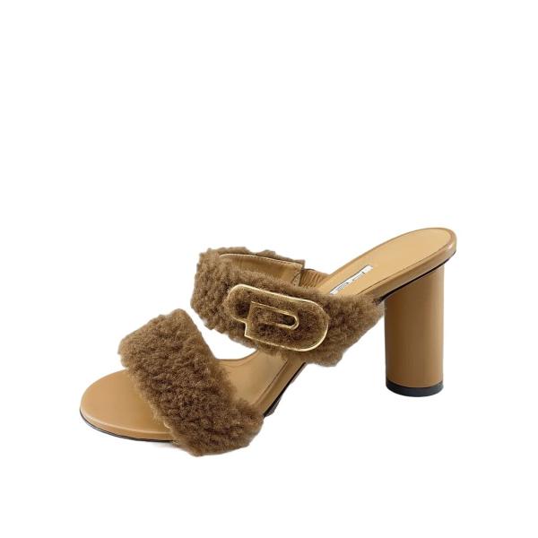 PELLICO◆SOLE 80/ボア切替サンダル/37/BRW/6710