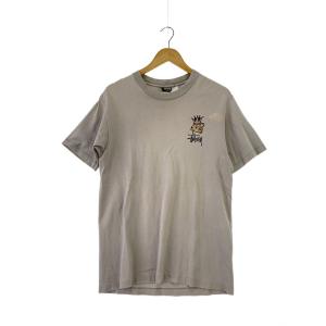 STUSSY◆80s/オールド/Tシャツ/M/コットン/GRY/プリント//OLD