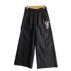 MASU◆FUTURE WIDE TROUSERS/48/ウール/BLK/無地/MVFW-PT0822//