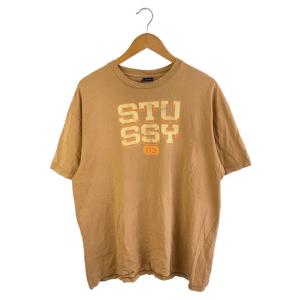 STUSSY◆Tシャツ/XL/コットン/BEG/プリント