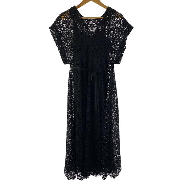 AMERI◆MEDI 2WAY FLARE CHEMICAL L半袖ワンピース/M/ポリエステル/B...