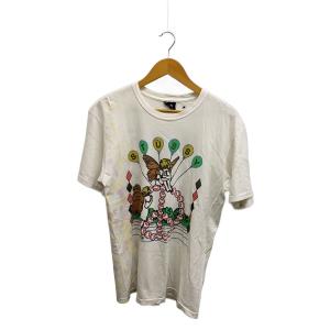 STUSSY◆Tシャツ/M/コットン/WHT/妖精 ピースマーク