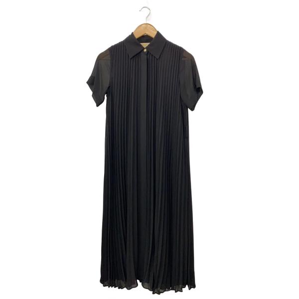 MICHAEL KORS◆半袖ワンピース/XS/ポリエステル/BLK/無地/JS582ZB7R3