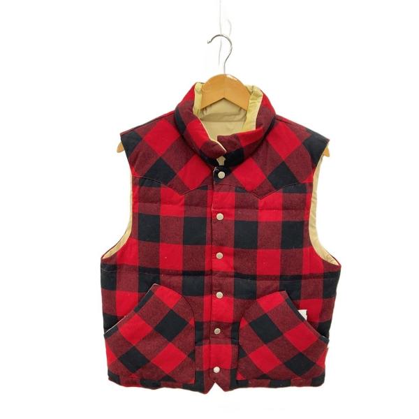 PENDLETON◆ダウンベスト/L/ナイロン/RED/チェック