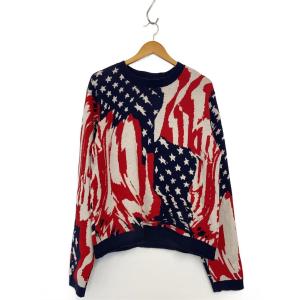 MASU◆MARBLE FLAG SWEATER/48/ナイロン/マルチカラー/MFFW-KN0423//
