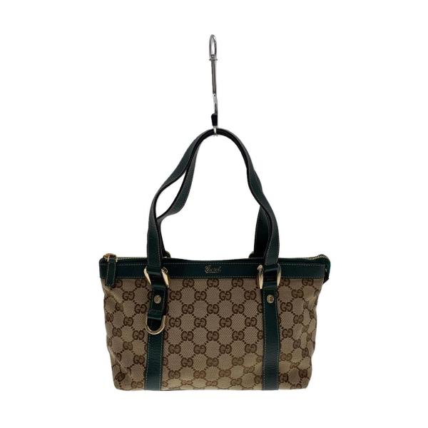 GUCCI◆GGキャンバス/ハンドバッグ/グリーン/141471 001364