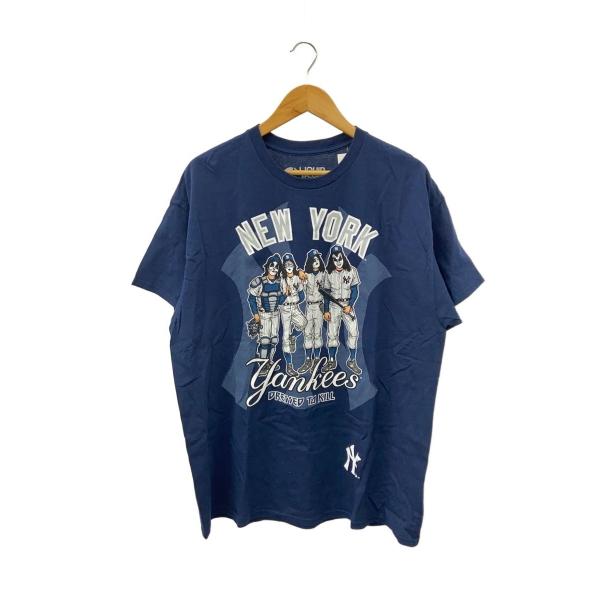 LIQUID BLUE◆ヤンキース/KISS/Tシャツ/XL/コットン/LIQUID BLUE/リキ...