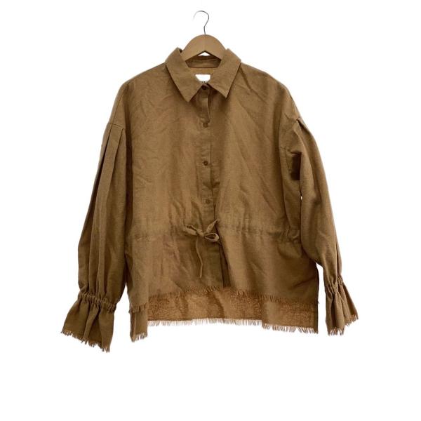 AMERI◆長袖シャツ/ウール混シャツ/CML/0382430350/カットオフ/