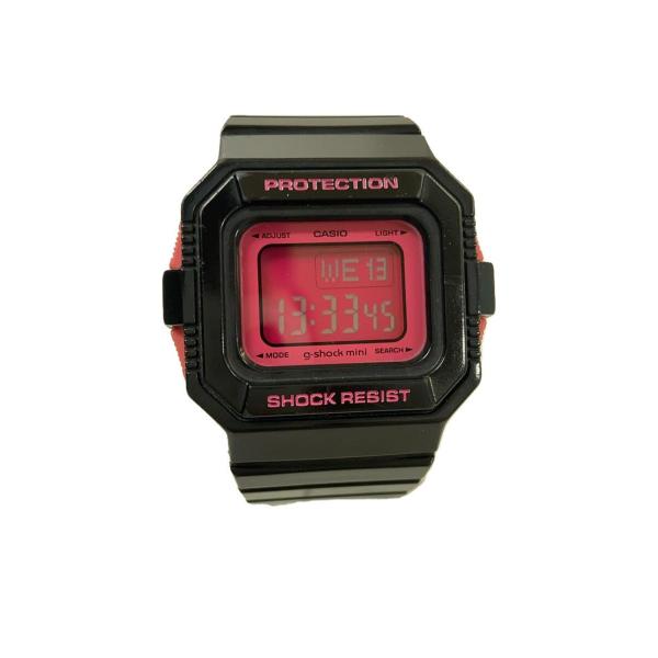 CASIO◆G-SHOCK mini/クォーツ腕時計/デジタル/レザー/PNK/BLK/SS/GMN...