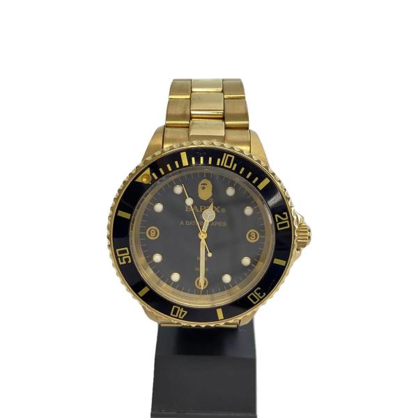 A BATHING APE◆BAPEX/サルマリーナ/自動巻き腕時計/アナログ/BLK/