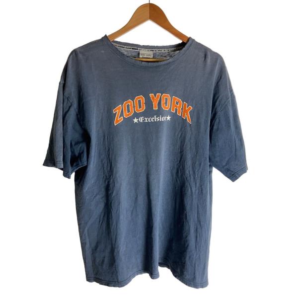 ZOO YORK◆Tシャツ/XL/コットン/NVY/無地/90s/フェード/ナス紺/襤褸//