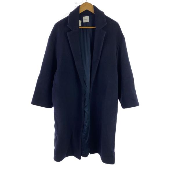 AMERI◆チェスターコート/ウール/NVY/無地/AV153ORCT061