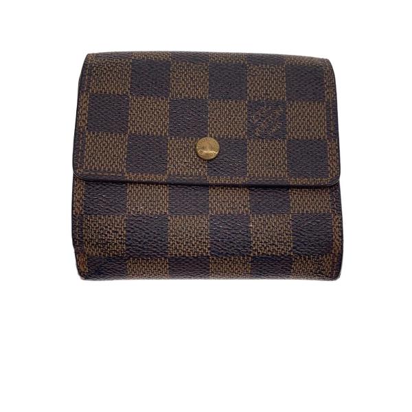 LOUIS VUITTON◆ポルト・モネ・ビエ・カルト・クレディ_ダミエ・エベヌ/PVC/BRW/メ...