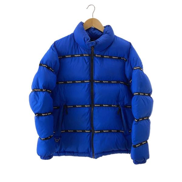 Supreme◆16AW/Logo Tape Puffy Jacket/M/ポリエステル/BLU/汚...