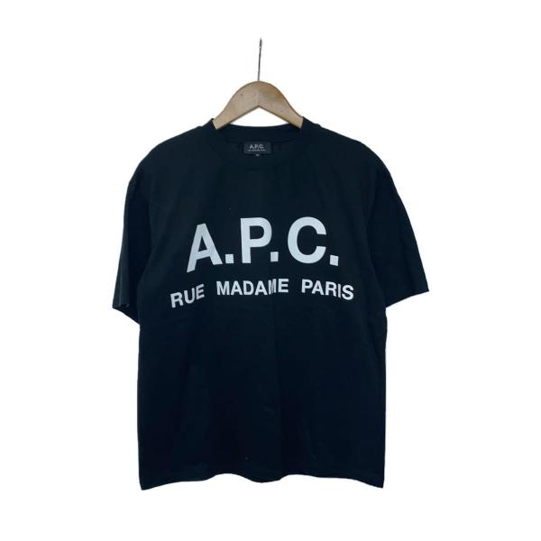 A.P.C.◆23SS/EDIFICE別注/ロゴプリント オーバーサイズTシャツ/XS/BLK/24...