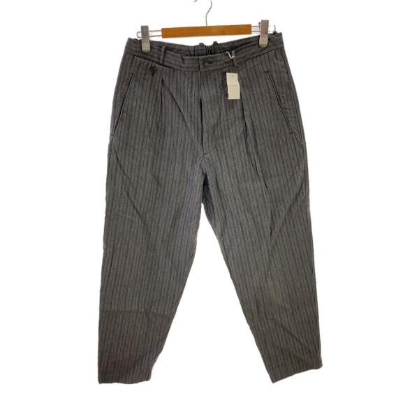 YOKO SAKAMOTO◆CLASSIC TAPERD TROUSERS/L/コットン/GRY/ス...