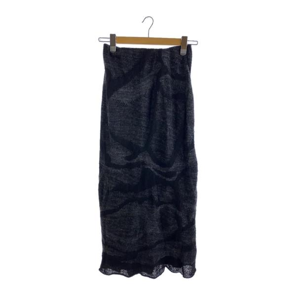 AMERI◆UND GRUNGE KNIT SKIRT/ロングスカート/M/ナイロン/BLK/023...