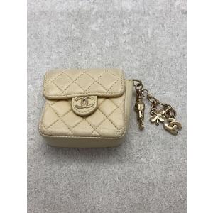 CHANEL◆キーホルダー/レザー/WHT/無地/レディース//｜ssol-shopping