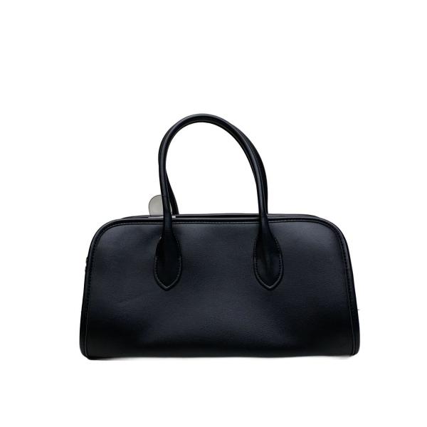 Americana◆ハンドバッグ/レザー/BLK/無地