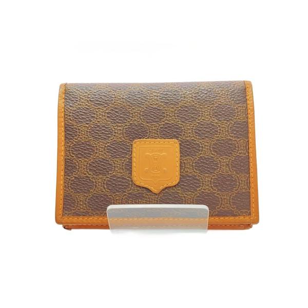 CELINE◆カードケース/レザー/BRW/総柄/レディース/M12