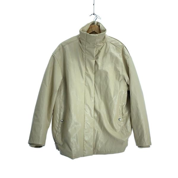 AMERI◆レザージャケット・ブルゾン/S/フェイクレザー/BEG/無地/01320690400