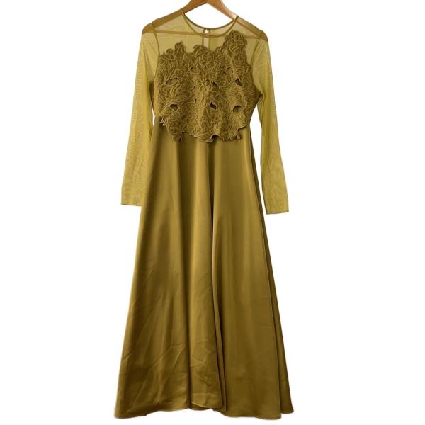 AMERI◆長袖ワンピース/M/ポリエステル/YLW/無地/0224205971670