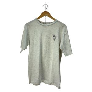 STUSSY◆90s/USA製/白タグ/STUSNICS/Tシャツ/M/コットン/GRY
