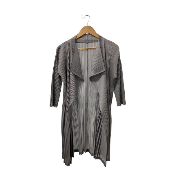 PLEATS PLEASE ISSEY MIYAKE◆カーディガン(薄手)/3/ポリエステル/GRY...