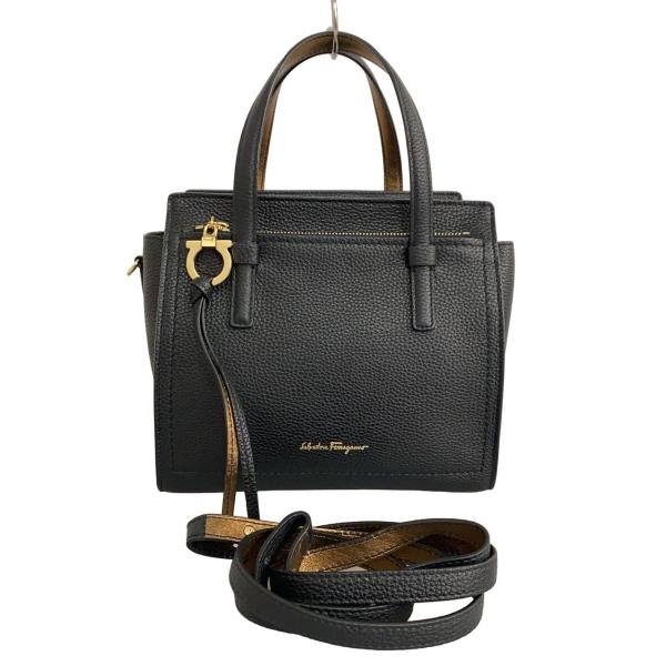 Salvatore Ferragamo◆ショルダーバッグ/レザー/BLK/21F478