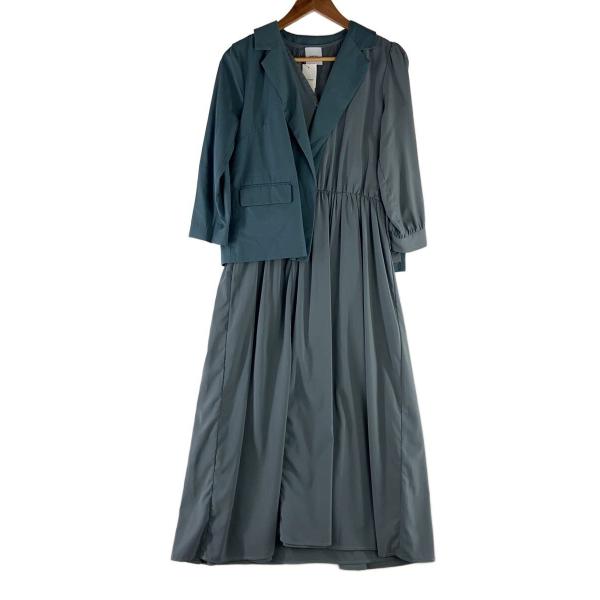 AMERI◆長袖ワンピース/M/ポリエステル/BLU/無地/0191520330