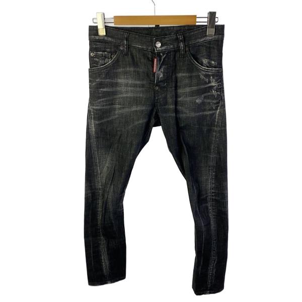 DSQUARED2◆SEXY TWIST JEANS/ストレートパンツ/42/デニム/BLK/無地/...