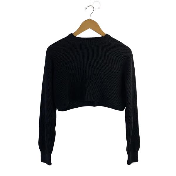 AURALEE◆25SS/FLAT YARN RIB KNIT SHORT PO/ニット/1/コット...