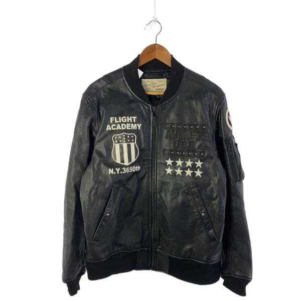AVIREX◆SOLT AND PEPPER/レザージャケット・ブルゾン/XL/山羊革/BLK/61...