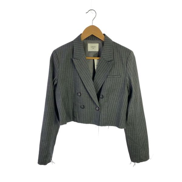 AMERI◆テーラードジャケット/M/ポリエステル/GRY/ストライプ/01220560310