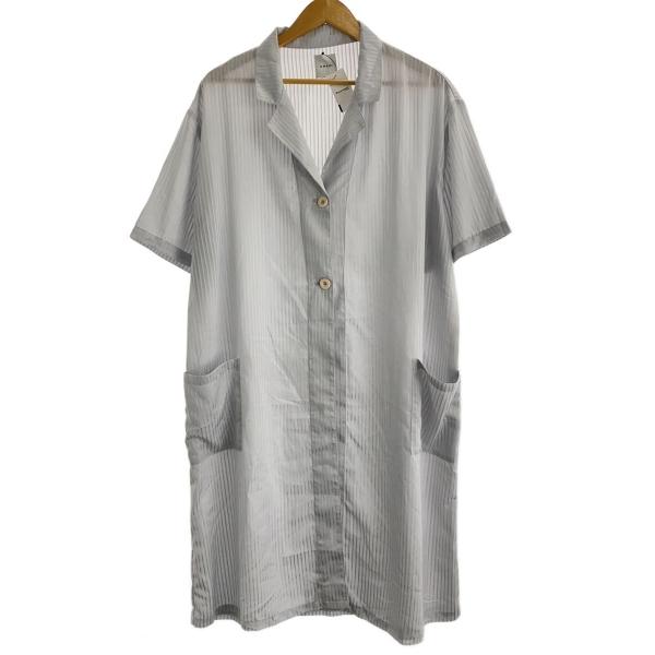 AMERI◆半袖ワンピース/--/ポリエステル/GRY/ストライプ