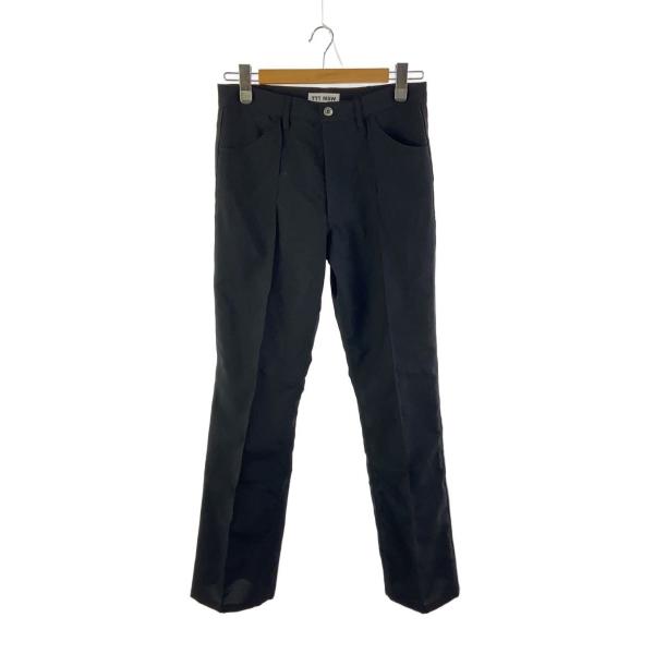 TTT_MSW◆ストレートパンツ/M/ポリエステル/BLK/TTT-2022SS-PT103