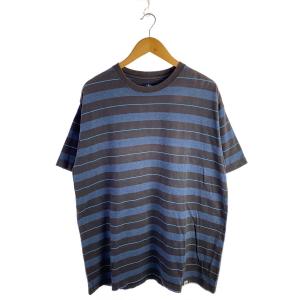 STUSSY◆Tシャツ/L/コットン/NVY/ボーダー//