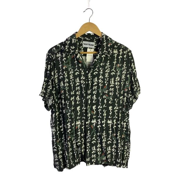 NEAT ALOHA◆半袖シャツ/M/レーヨン/BLK/総柄/RY-09