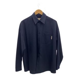 MARNI / 21AW/サステナブルウールギャバジン/長袖シャツ/48/ウール/BLK/CUMU0061Q0 MARNI◇21AW/サステナブルウールギャバジン/長袖シャツ/48/ウール/BLK