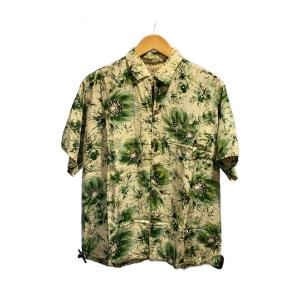 Vintage/50s〜60s/アロハシャツ/古銭ボタン/SIZE:L/レーヨン/GRN/総柄