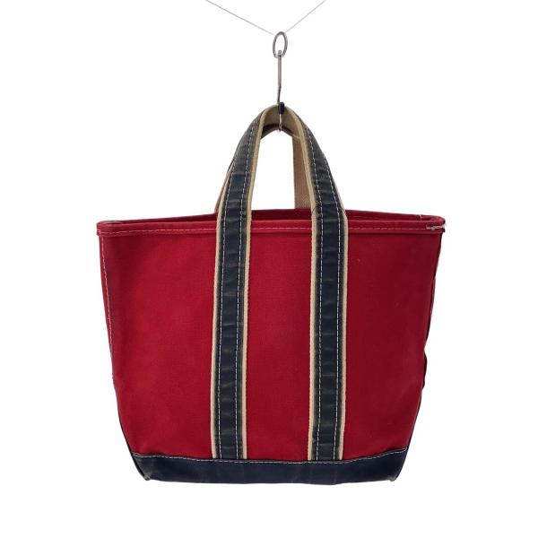 L.L.Bean◆Vintage/80s/デラックストートバッグ/キャンバス/赤×紺/レッド/ネイビ...