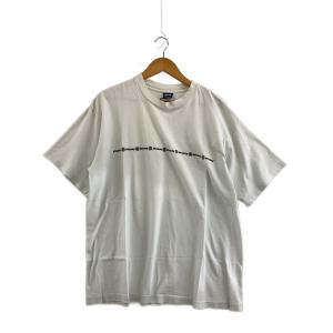 STUSSY◆OLD STUSSY/90s/紺タグ/USA製/ロゴグラフィックTシャツ/SIZE:XL/ホワイト/白//OLD