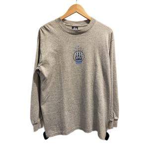 STUSSY◆Vintage/OLD/90s/USA製/クラウン/長袖Tシャツ/SIZE:L/コットン/GRY